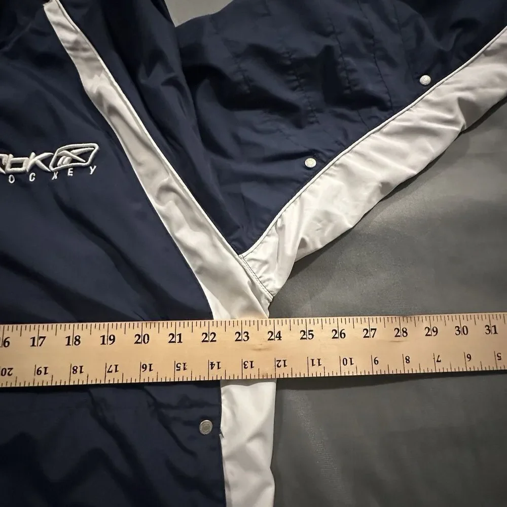 Vintage Reebok Hockey Reversible Windbreaker Jacket Fleece Lined Everblades Mens